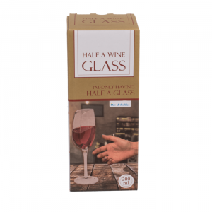 Half wijnglas - Grappig wijnglas - 21 x 8 cm - Verjaardag vrouw wijn humor