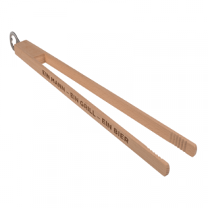 Houten BBQ tang met bieropener - BBQ gadget - Wooden bbq tongs with bottle opener