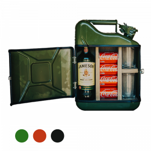 Jerrycan 'Mini bar' groen, rood en zwart - mancave accessoires - uniek mannen kado - excl. drank