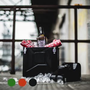 Jerrycan giftbox 10L - groen, rood en zwart - excl. drank