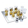 Drinking Tic Tac Toe - 3 Op een Rij - Incl. 9 Shotglaasjes - Met Viltjes tegen Beschadiging - 25 x 25 cm - Shotglas Drankspel