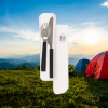 Camping essentials: Compacte en handige mes & lepel/vork set voor kampeerliefhebbers.
