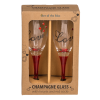 Verpakking van de leuke champagne glazen met hartjes - in twee stuks