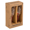 Champagne glazen met hartjes - Hartjes bedrukking - Met rode poot - Love Champagneglazen - Champagneglas van glas