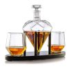 Diamant Whiskey Decanter - Deluxe Uitvoering - Houten Plateau - Incl. Whiskey Glazen, Whiskey Stones, Trechter en Ijstang - Complete Whiskey Set