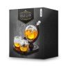 Globe Whiskey Decanter Deluxe - Luxe Uitvoering - Geleverd met een Groot Plateau - 0.9L - Incl. 2 Whiskey Glazen, Whiskey Stones en Luxe Kist - Whiskey Karaf