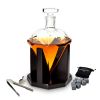 Whiskey Karaf Diamant - 850ml - Houten Voet - Luchtdichte Afsluiting - Incl. Ijstang, Trechter, Fluwelen Zakje met 9 Whisky Stenen - Diamant Whiskey Decanter