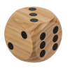 Houten dobbelsteen - 6 x 6 cm - Hout - Kleine dobbelsteen - Dobbelsteen kinderen