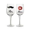 Mr. & Mrs. Wijnglazen - Set van 2 - 430 ML - Perfect Valentijns Cadeau - Grote Wijnglazen