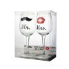 Mr. & Mrs. Wijnglazen - Set van 2 - 430 ML - Perfect Valentijns Cadeau - Grote Wijnglazen