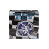 Rim clock with blue LED