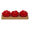 Een set van 3 prachtige Rozen Kaarsen - perfect voor romantische avonden