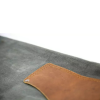 Schort van canvas met leer