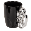 Boxbeugel mok - Stoere mokken - Zwart/zilver -  Knuckle duster mug