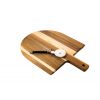 Pizzasnijder Zwart met plank Acaciahout