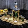 Tequila Decanter Set – Complete Set – Incl. 4 Shotglazen en Houten Plateau - 840 ml - Tequila Karaf