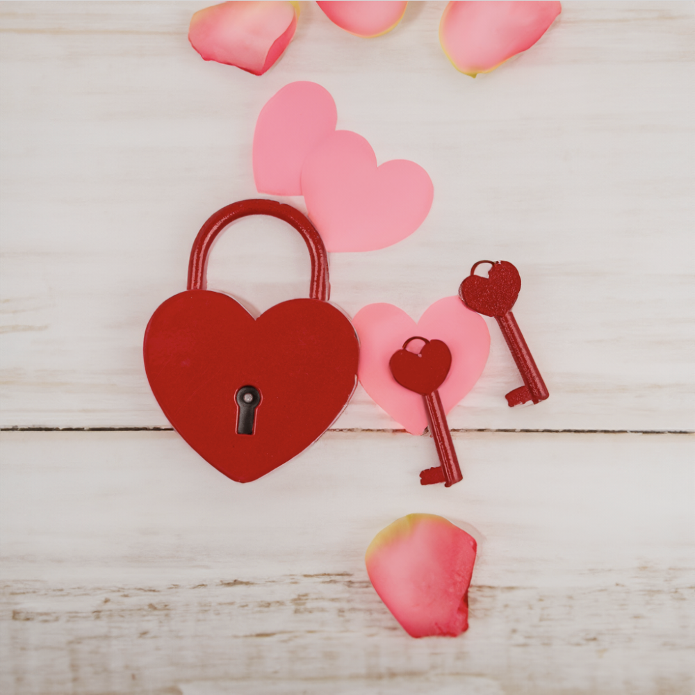 Hartvormig hangslot Met 2 sleutels Metaal Rood Ca. 6 cm Liefdesslot Liefde cadeau