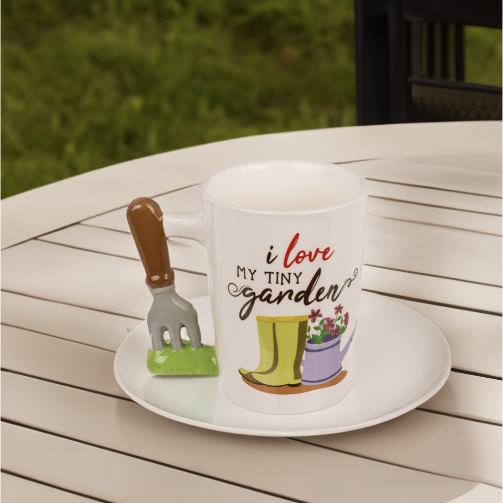 'I Love My Tiny Garden' Mok Keramiek mok 12,7 cm x 11 cm Theemok Leuke Mok Cadeau tuinieren