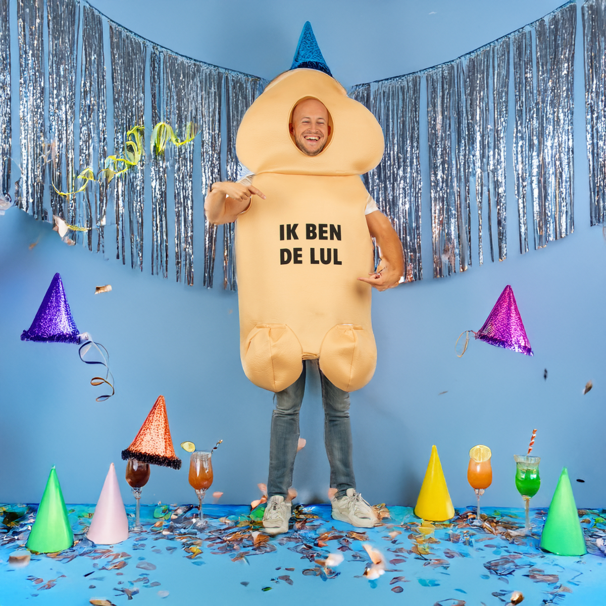 Penis kostuum unisex one size - Penis pak 'Ik ben de lul'