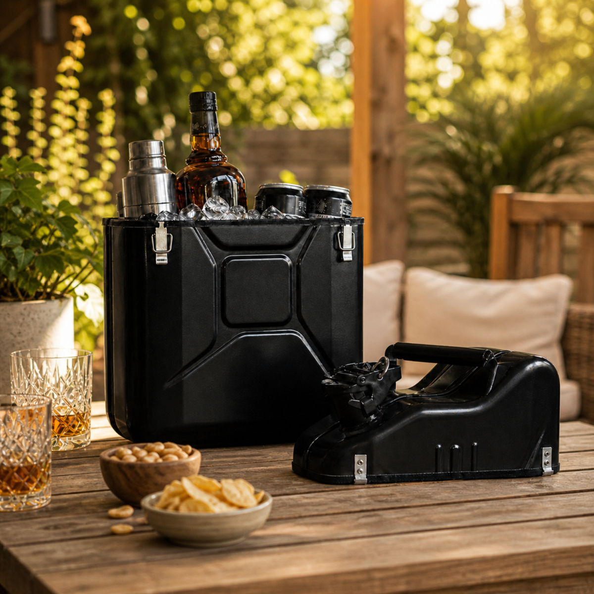 Jerrycan Giftbox 10L - Zwart - Unieke Opbergdoos - Exclusief drank - Origineel cadeau - Opbergoplossing