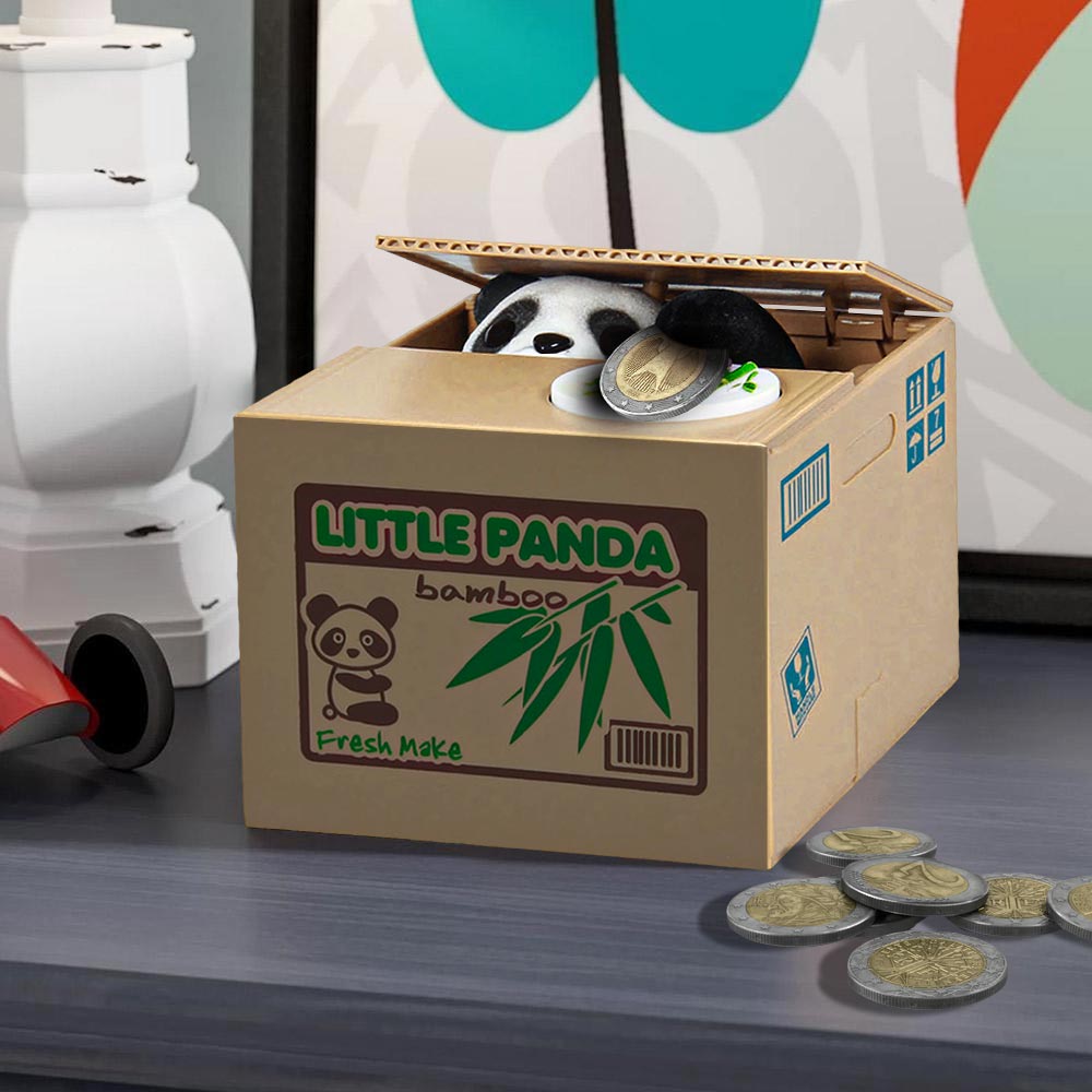 Panda Bank Stelende Panda Stimulans om te Sparen 10 x 11,5 x 12 cm Panda Spaarpot