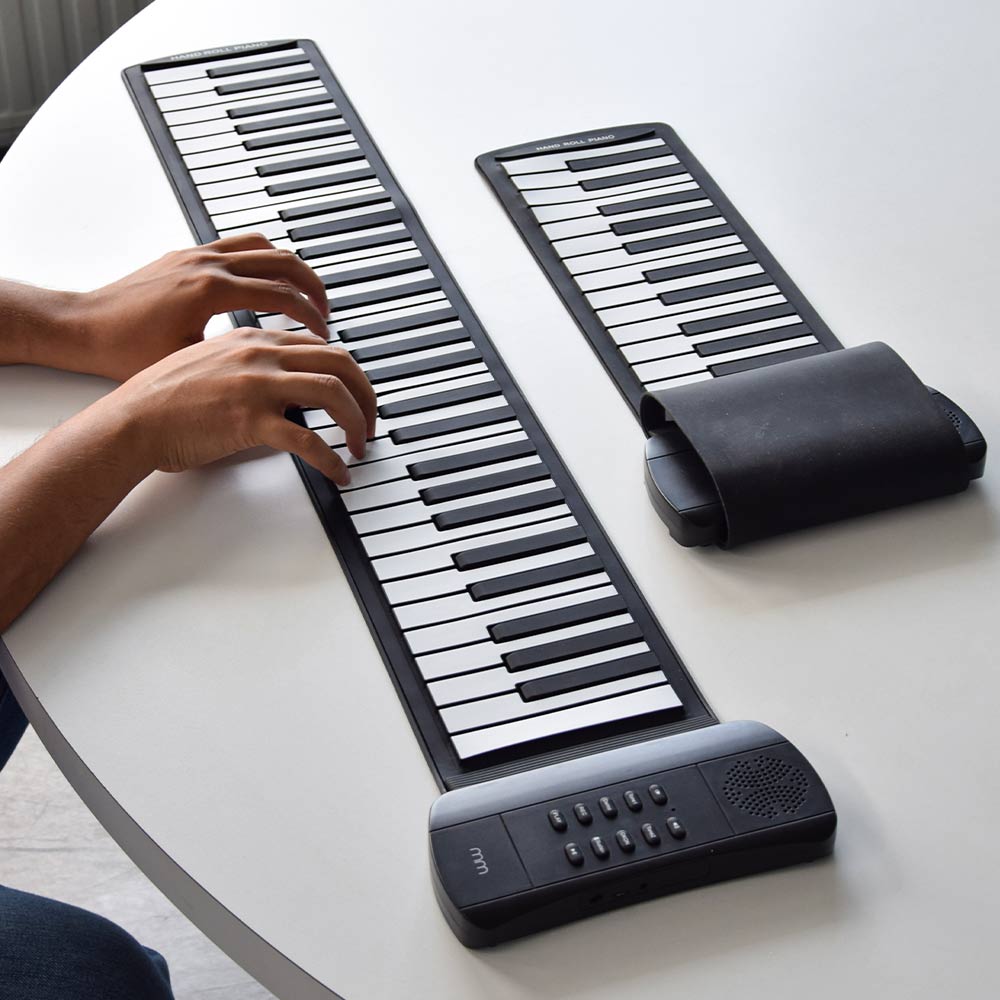 Oprolbaar Keyboard Digitale Piano 61 Toetsen 16 Instrumenttonen Opname Functie Ingebouwde Luidspreker Incl. Opbergtas Roll Up Keyboard