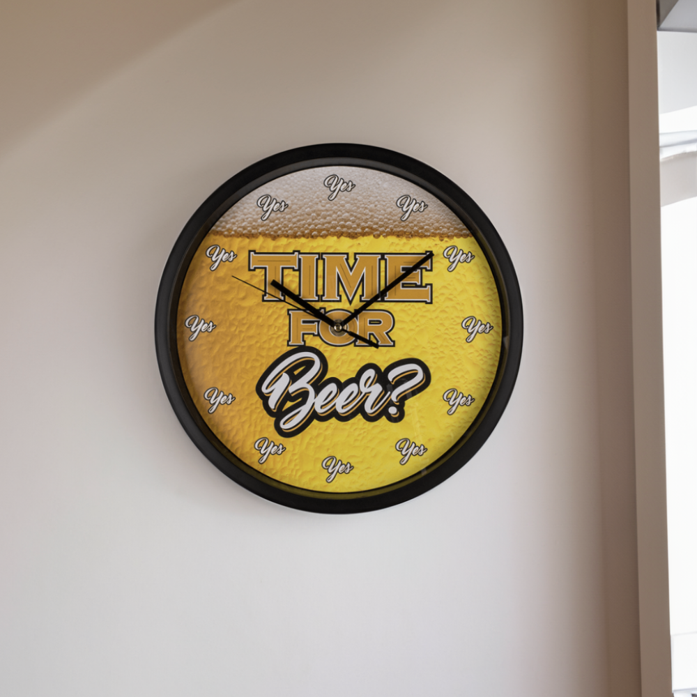 Wandklok 'Time for Beer' - Diameter 29 cm - Grappige Wanddecoratie 