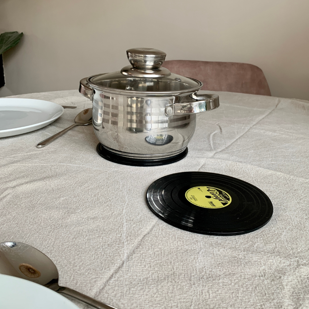 Trivet Vinyl Silicone Voor de retro muziek liefhebber Pannenonderzetter Siliconen onderzetter pan