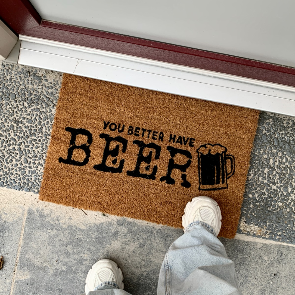 Vloermat, You Better Have Beer 60 x 40 cm Kokosfaser PVC Originele deurmat Bier accessoire