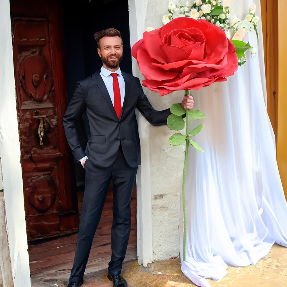 Grote Roos XXL 1,9 m Kunststof Nep roos Valentijns cadeau