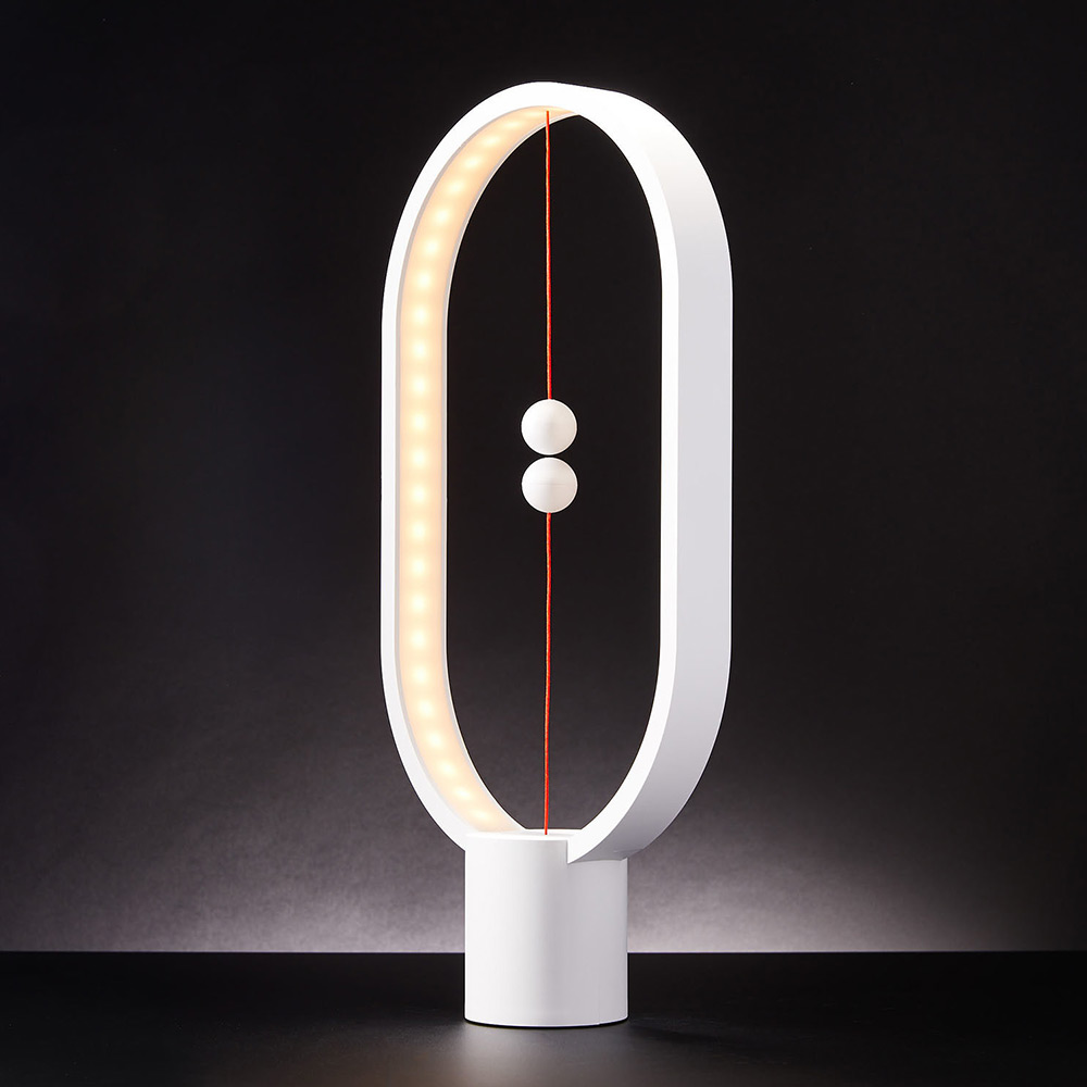 Heng Balance Lamp Oval - Magnetische lamp - Wit - Groot - 32.4 x 27.9 x 9.7 cm