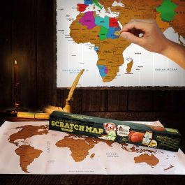 Dagaanbieding - Scratch Map - Wereld Kraskaart - 88 cm dagelijkse koopjes