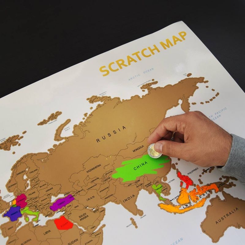 Productiecentrum strijd Mevrouw Scratch Map - Wereld Kraskaart voor €9,95 | MegaGadgets