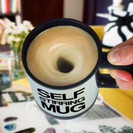 Dagaanbieding - Self Stirring Mug - Zelfroerende Mok - Met Eén Druk Op De Knop Alles Geroerd - 350ml - Koffiebeker dagelijkse aanbiedingen