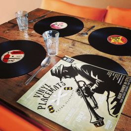Dagaanbieding - Vinyl Placemats - Origineel - Set van 4 - Geleverd In een Design Hoes - Makkelijk Schoon Te Maken - Retro LP Tafel Onderleggers dagelijkse aanbiedingen