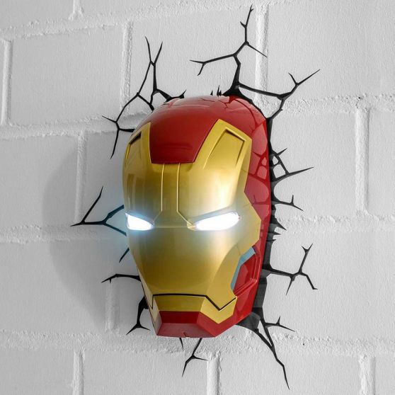 Iron Man 3D Lamp – Wandlamp | MegaGadgets
