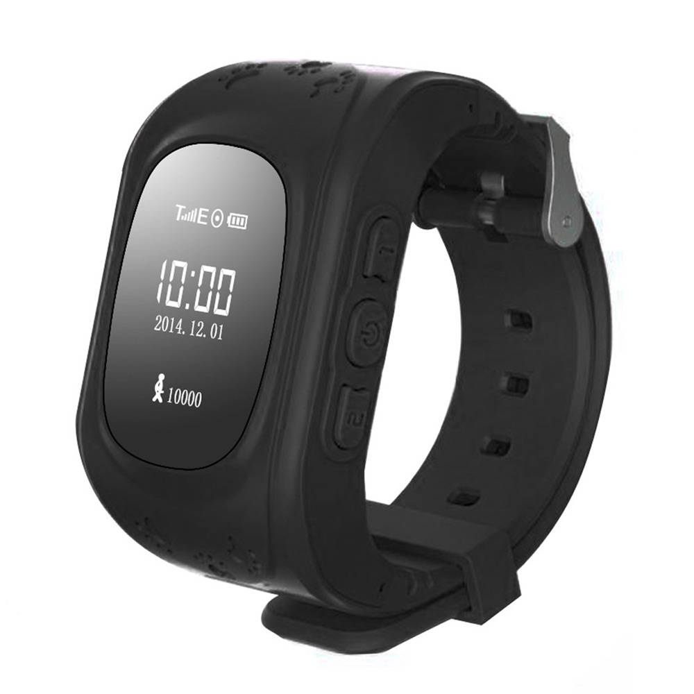 GPS Horloge Kind - Zwart - V2 - Weet Altijd Waar Je Kind Zich Bevindt - Android en iOS - SOS knop - 
