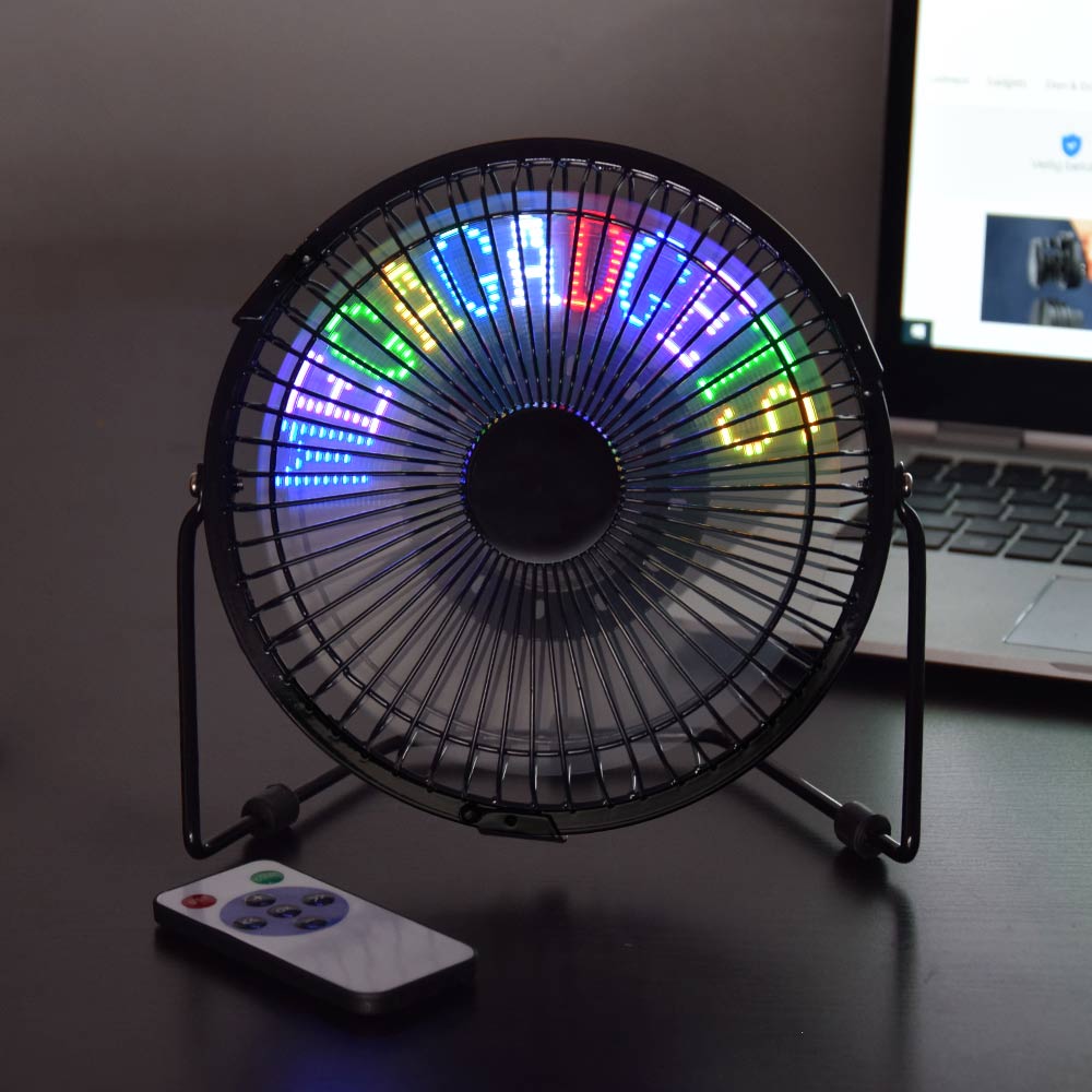 Ventilator met LED tekst