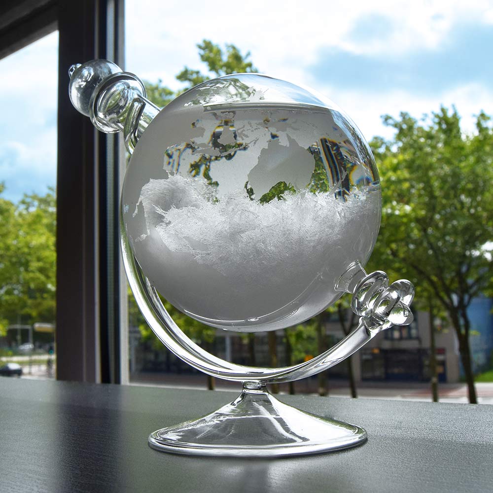 Storm Globe - Weervoorspeller - Wereldbol - 20cm - Stijlvol Design - Stormglas