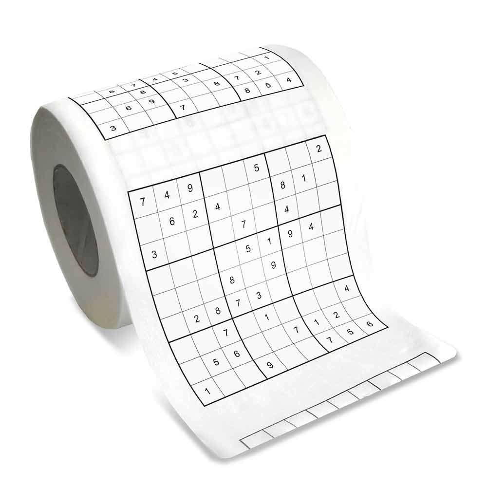 Met dit Sudoku Toiletpapier verveel je je nooit meer op het toilet!