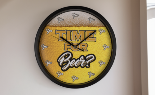 Geen tijd te verliezen met de 'Time for Beer' Wandklok